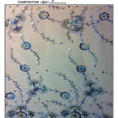 Embroidered Lace Fabric With Sequin For Umbrella(S8071)