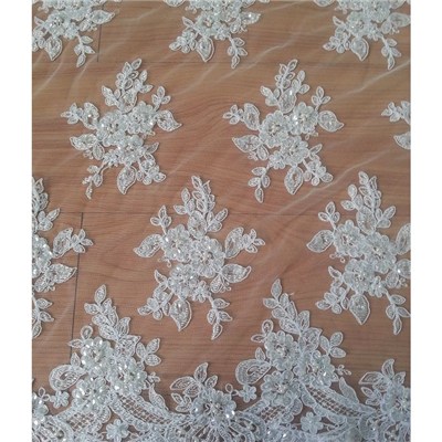 130cm Polyester Wedding Dress Lace Fabric (W9006)