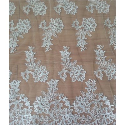 Bridal Lace Fabric, Wedding Gown Lace Cord Lace Fabric(W9028)