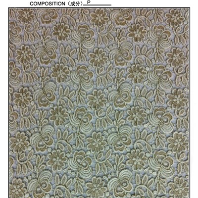 Latest Flower Design Heavy Cord Chemical Lace Fabric (S8067)