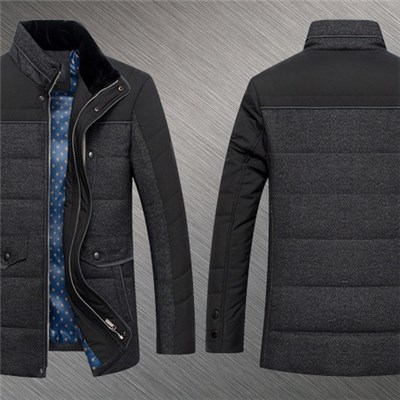 2015 Men New Winter Thickening Collar Business Leisure Cotton-padded Jacket, Middle-aged And Young Warm Contracted Fashion Coat