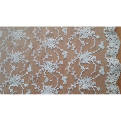 Lace Embroidery On Mesh Thread Lace Fabric (W9022)