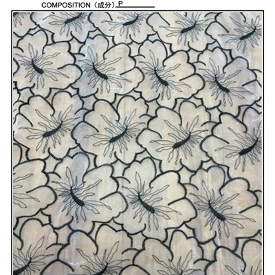 Wholesales Lace Fabric 100% Polyester Embroidery Design Flower Style(S8024)
