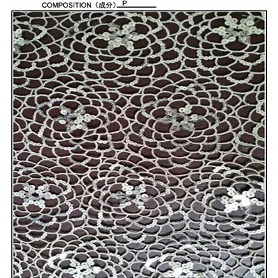Off White Roses Netting Lace Fabric (S8047)