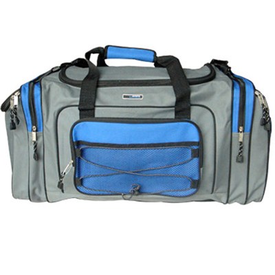 Sports Duffle Bag-Large, Royal Blue/Grey
