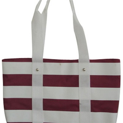 White And Red Stripes Tote Bag