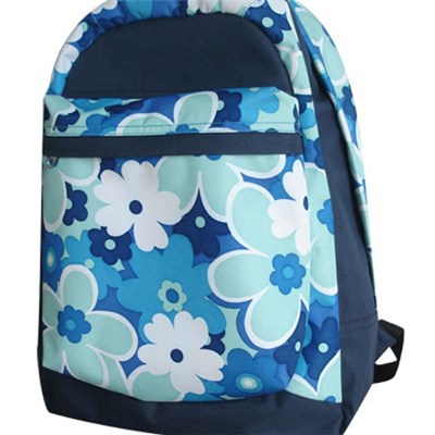 Fully Flowers Printed 600D Backpack For Girls Design