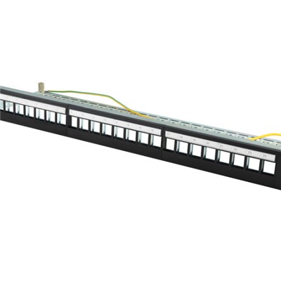 FTP Blank Patch Panel 24 Port With Back Bar（Suit To Load Cat.5e/Cat.6/Cat.6A ）