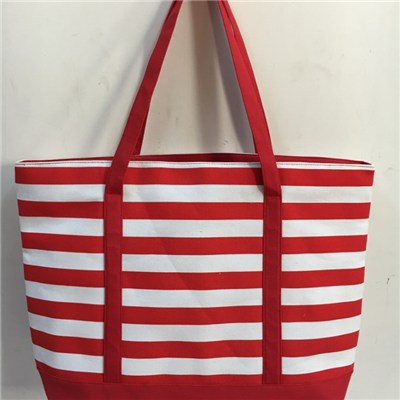 Strip Canvas Beach Bag, Shopping Bag, Tote Bag BE15102b