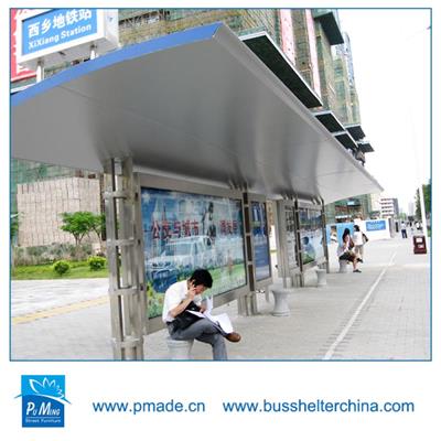 bus stop shelter with advertising lightbox modern design