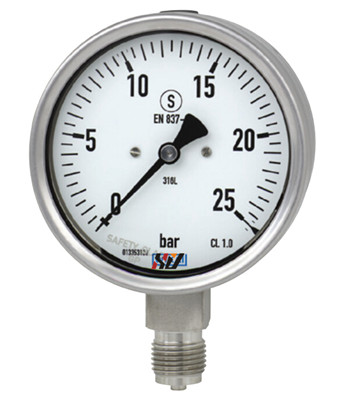 Bourdon Tube Pressure Gauge Safety Version 232.30, 233.30