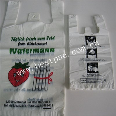HDPE/LDPE Plastic T-shirt Bags On Block