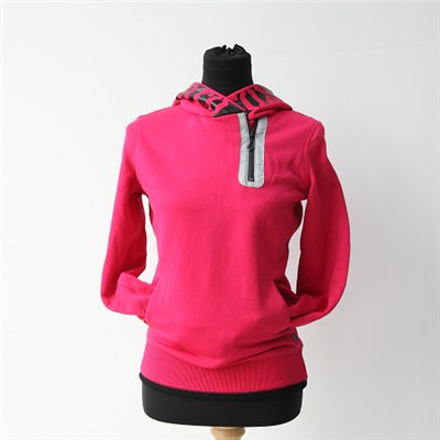 Womens Pullover Hood With Fake Placket