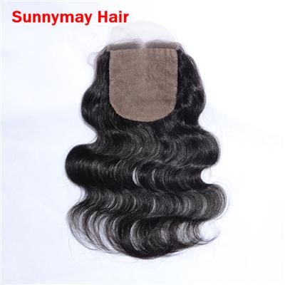 Sunnymay Silk Base Closures Middle Part Unprocessed Virgin Brazilian Hair Body Wave Silk Based Lace Closure With Hidden Knots
