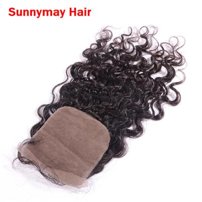 Natural Deep Curly Virgin Peruvian Silk Base Closure 100% Human Hair Peruvian Curly Closure Unprocessed Curly Silk Closure