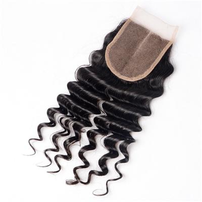 Cheap Virgin Malaysian Deep Wave Lace Closure With Middle Part