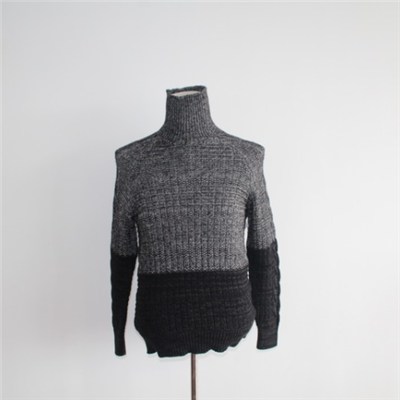 Gradient Color High Roll Collar Knitted Sweater