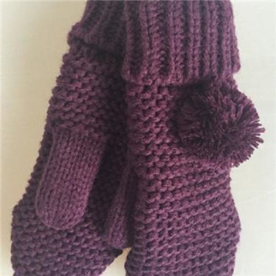 China quality Acrylic solid color links-links knitted kid mitten with fleece manufacturers
