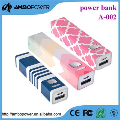 Aluminium Lipstick Portable Power Bank 2600mah