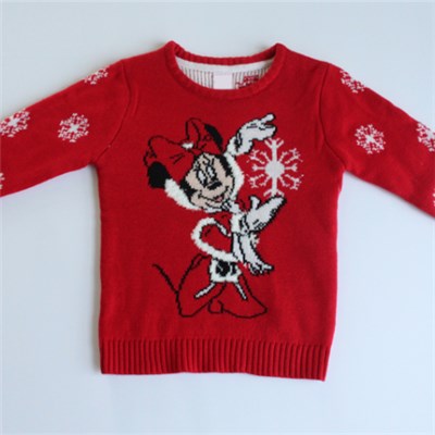 Mickey Mouse And Snow Jacquard Sweater Kids Knitwear
