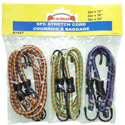 6PC Assorted Bungee Cords