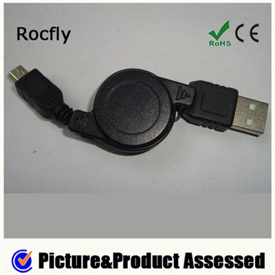 Retractable Mini USB Cable