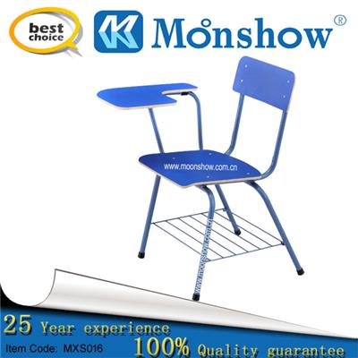 School Plywood Chair With Writing Pad, Bule Color Of School Furniture