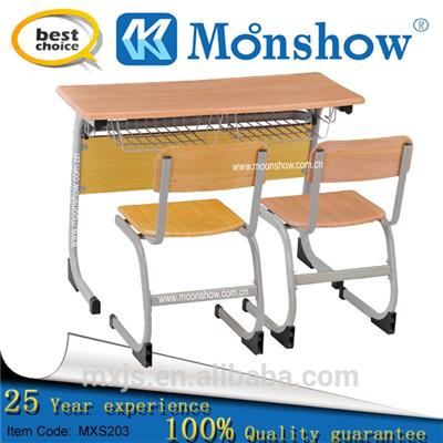 2014 Double School Desk And Chair, Moulded Board Desk And Chair