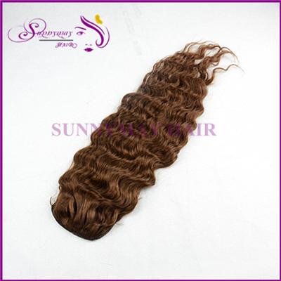 Wholesale Brown Loose Wave Virgin Malaysian Human Hair Ponytail Piece