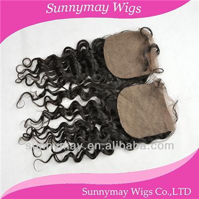 Wholesale High Quality Natural Color Deep Curl Unprocessed Human Hair Pieces Silk Top Lace Closure Virgin Peruvian Hair