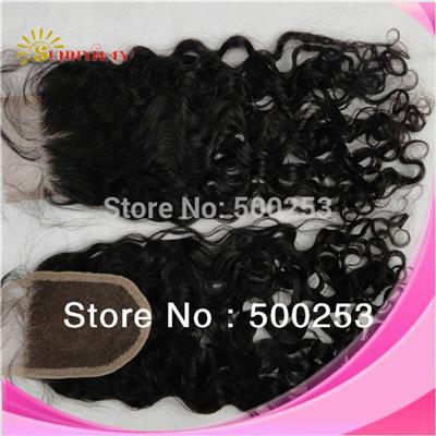 AAAAAA Grade Free Part 100%unprocessed Indian Virgin Human Hair Curly Lace Closue With Baby Hair For Black Women3.5*4