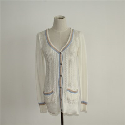 Button-down Cabled Cardigan Sweater