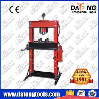 50Ton Manual-Operated Hydraulic Shop Press With Gauge Hand Winch