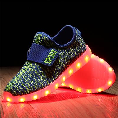 SLEVEL Kid Boy Girl Upgraded Kids LED Shoes Fly Fabric Colorful Kids Luminous Shoes