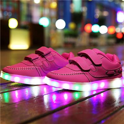 Great 7 Color Kids LED Shoes Easy USB Charging Light Up Shoes For Children Wholesale Fluorescent LED Shoes