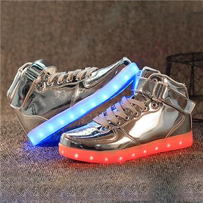 2016 New Style LED Shoes Spring High Upper Colorful Lover Light Shoes Wear-resisting Simulation Sneakers