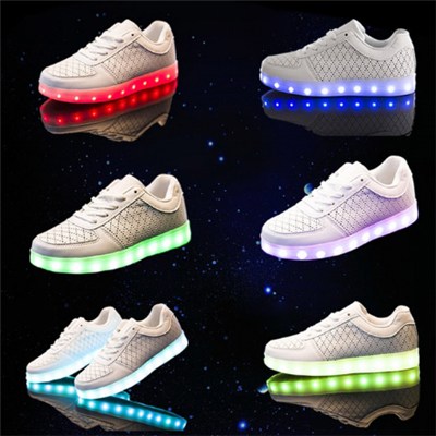 Super Fiber Breathable Unisex LED Shoes USB Charging Simulation LED Sneakers Factory Directly Deal