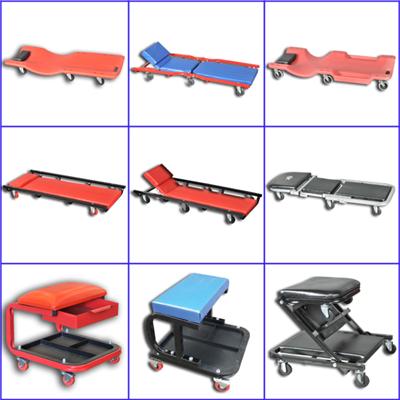 Steel Car Creeper Seat With Casters Tool Tray Drawer