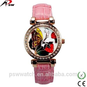 Flower Dial Leather Watch
