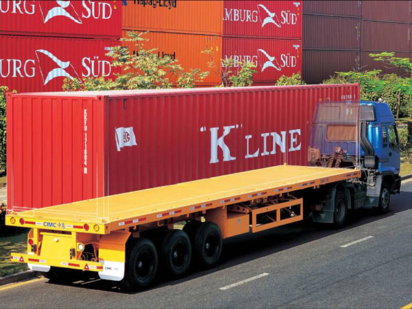 CIMC 40ft 3 Axles Flatbed Container Semi-trailer