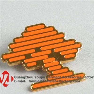 Metal Label With Safety Pin Brand Tag