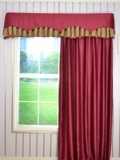 Swan Geometric Two-layered Wave and Box Pleat Valance and Curtains