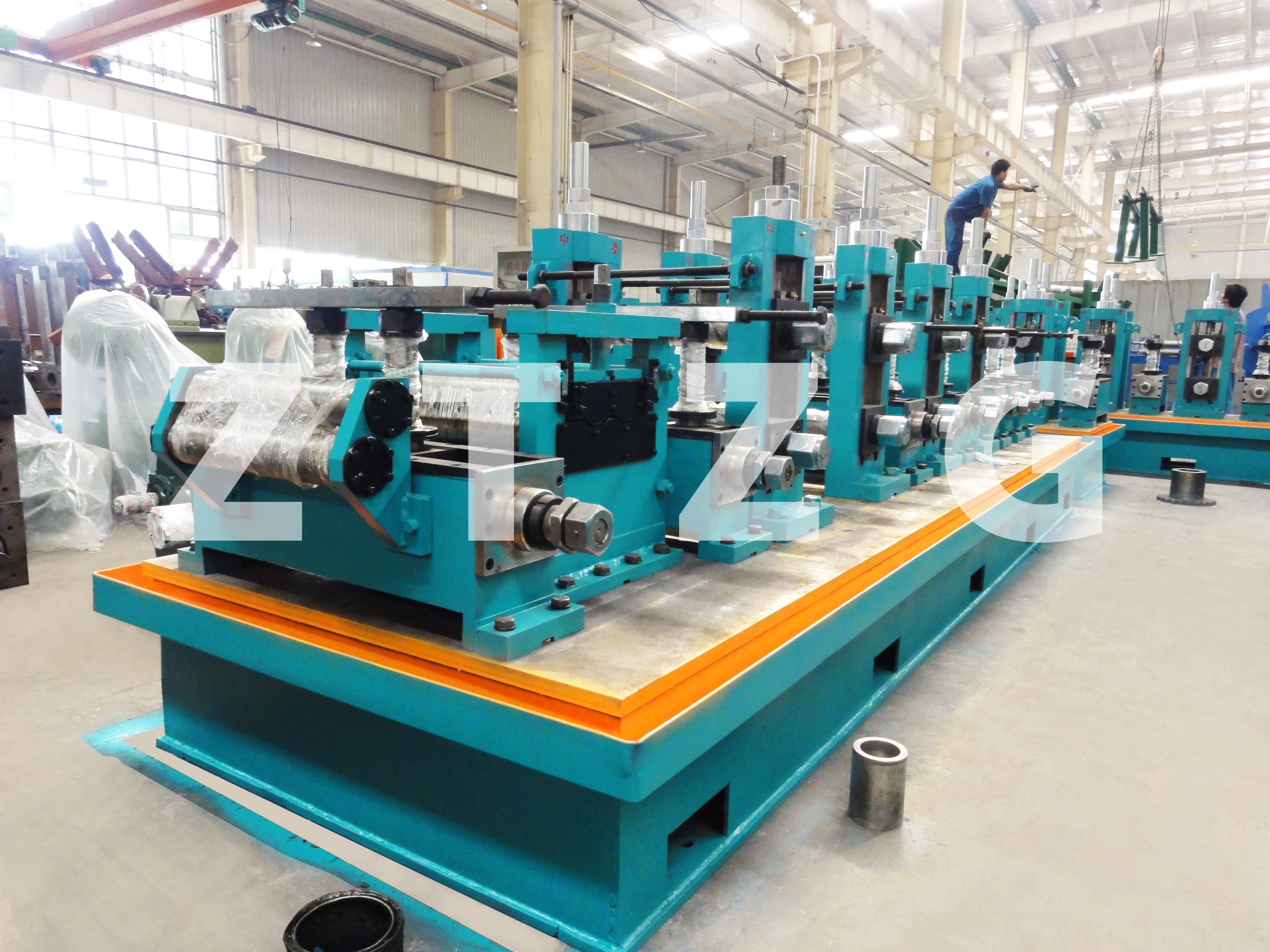 ERW114 carbon steel HF Straight Welded Pipe production Line