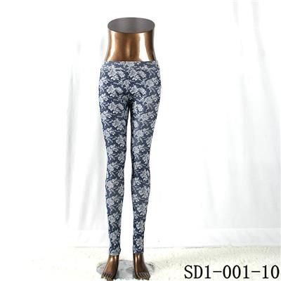 SD1-001-10 Black And White Woven Jacquard All-match Leggings