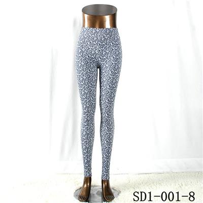 SD1-001-8 Black And White Woven Jacquard All-match Leggings