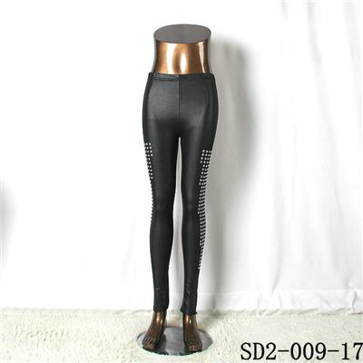 SD2-9-017 High-elastic Slim Fashion Light Yogon Paillette Sexy PU Leggings