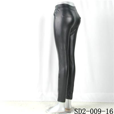 SD2-9-016 High-elastic Slim Fashion Light Yogon Double Pockets Sexy PU Leggings