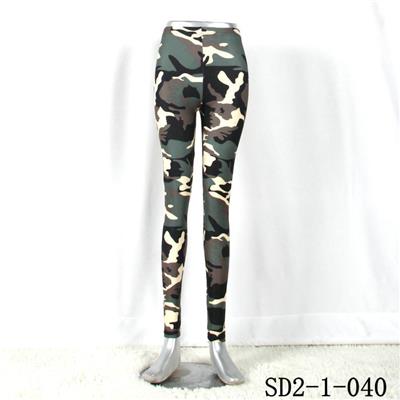 SD2-1-040 Fashion Knit Camouflage Elastic Slim Leggings