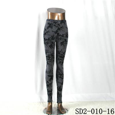 SD2-10-016 Fashion Popular Knit Jacquard High-waist Flower Leggings