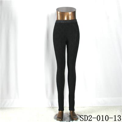 SD2-10-013 Fashion Popular Knit Jacquard High-waist Black Slim Leggings